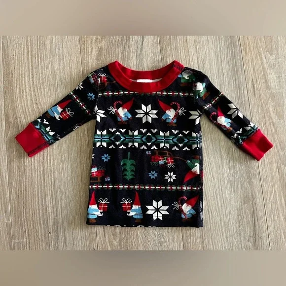 Hanna Andersson Baby Holiday Long John Pajama Set Gnome Sweet Gnome 0-3 months - Picture 2 of 9